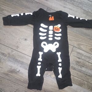 Black Skeleton Baby Onesie